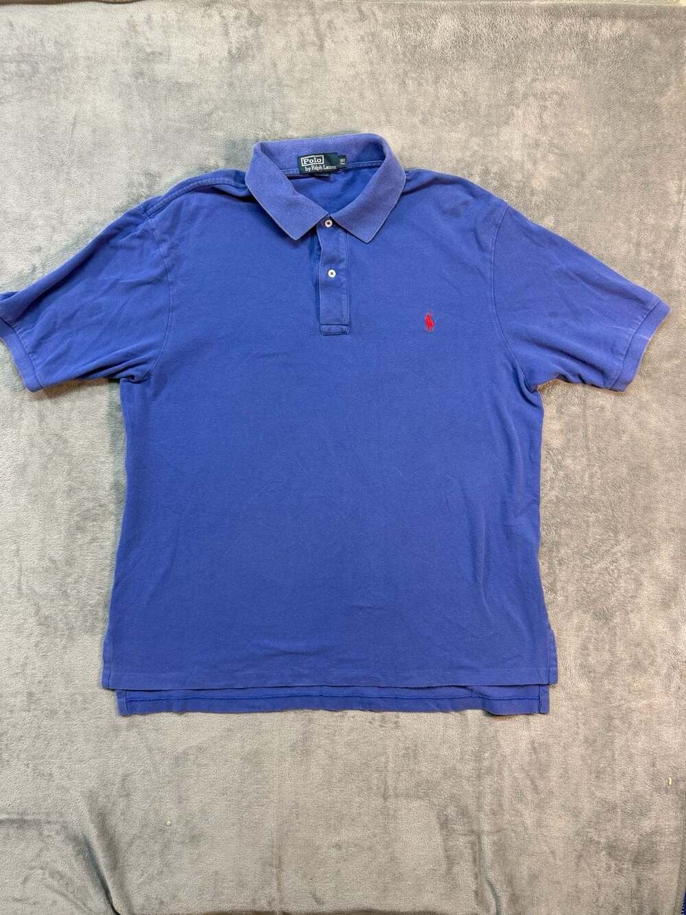 Polo by Ralph Lauren Blue Short Sleeve Pique Polo Shirt XLT Tall vintage
